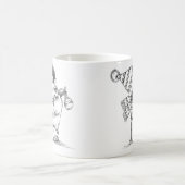 Schattige Retro Kerstmis Pinguïn met Hoed en Sjaal Koffiemok (Center)