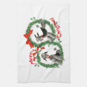 Schattige Retro-kerstpannen - Aangepast Theedoek (Verticaal)