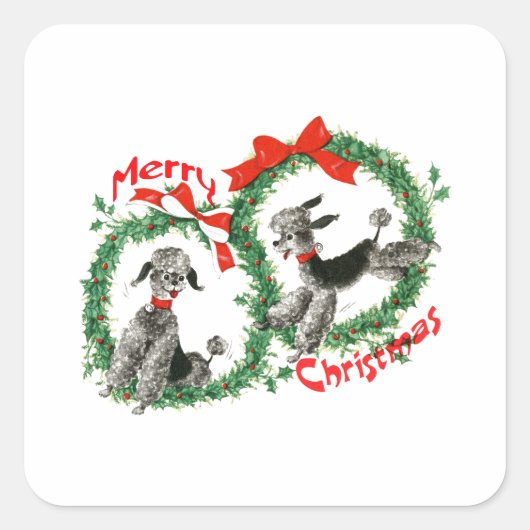 Schattige Retro-kerstpannen - Aangepast Vierkante Sticker (Voorkant)