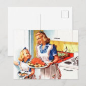 schattige retro  keuken mam briefkaart (Voorkant / Achterkant)