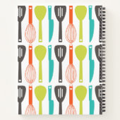 Schattige Retro Keukengerei Patroon Notitieboek (Achterkant)