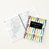 Schattige Retro Keukengerei Patroon Notitieboek (Binnen)