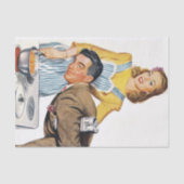 schattige retro  kookdame ontkoppeld tissuepapier (Voorkant)