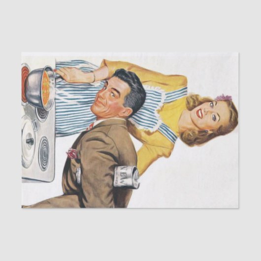 schattige retro kookdame ontkoppeld tissuepapier (Voorkant)