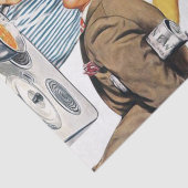 schattige retro kookdame ontkoppeld tissuepapier (Detail)