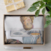 schattige retro kookdame ontkoppeld tissuepapier (Geschenk)