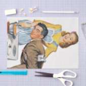 schattige retro kookdame ontkoppeld tissuepapier (Craft)