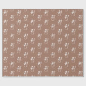 Schattige Retro Latte Bruin Sneeuwman Patroon Cadeaupapier (Vlak)