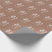 Schattige Retro Latte Bruin Sneeuwman Patroon Cadeaupapier (Hoek)