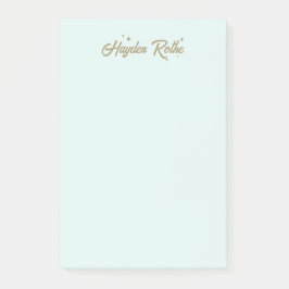 Schattige Retro Lettertype en Sterren Pastel Blauw Post-it® Notes
