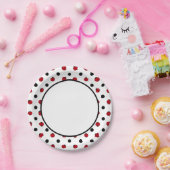 Schattige retro lieveheerspatroon papieren bordje (Feest)