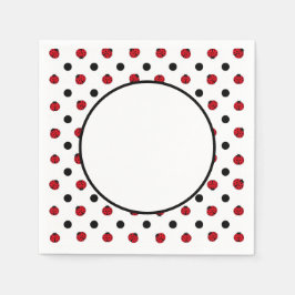 Schattige retro lieveheerspatroon servet