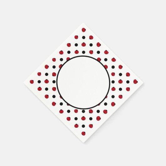 Schattige retro lieveheerspatroon servet (Hoek)