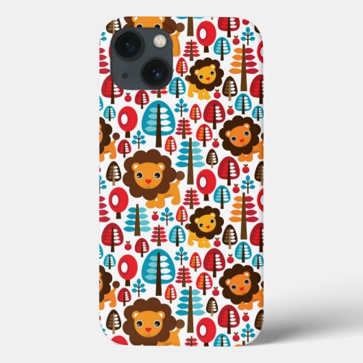 schattige retro Lion kinder illustratie Case-Mate iPhone Case (Achterkant)