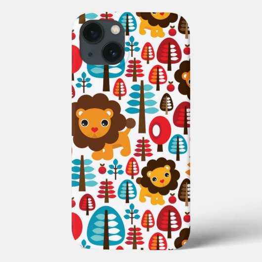 schattige retro Lion kinder illustratie Case-Mate iPhone Case (Achterkant)