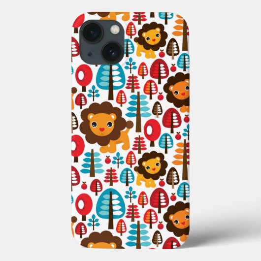 schattige retro Lion kinder illustratie Case-Mate iPhone Case (Achterkant)