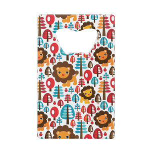 schattige retro Lion kinder illustratie Creditkaart Flessenopener