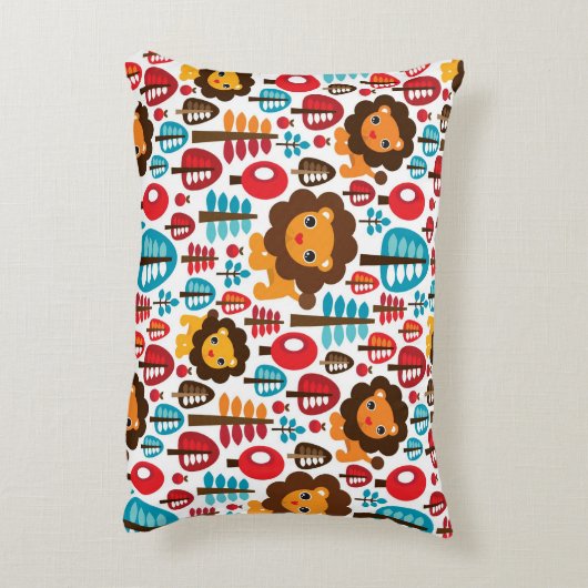 schattige retro Lion kinder illustratie Decoratief Kussen (Achterkant (Verticaal))