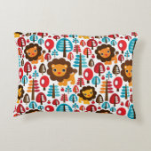 schattige retro Lion kinder illustratie Decoratief Kussen (Achterkant)