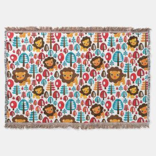 schattige retro Lion kinder illustratie Deken