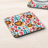 schattige retro Lion kinder illustratie Drankjes Onderzetter (Linkerzijde)