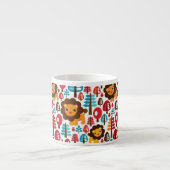 schattige retro Lion kinder illustratie Espresso Kop (Voorkant)