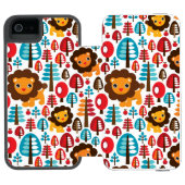 schattige retro Lion kinder illustratie Incipio iPhone Portemonnee Hoesje (Agenda Open)
