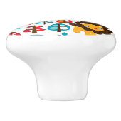 schattige retro Lion kinder illustratie Keramische Knop (Zijkant)