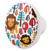 schattige retro Lion kinder illustratie Keramische Knop (Rechts)