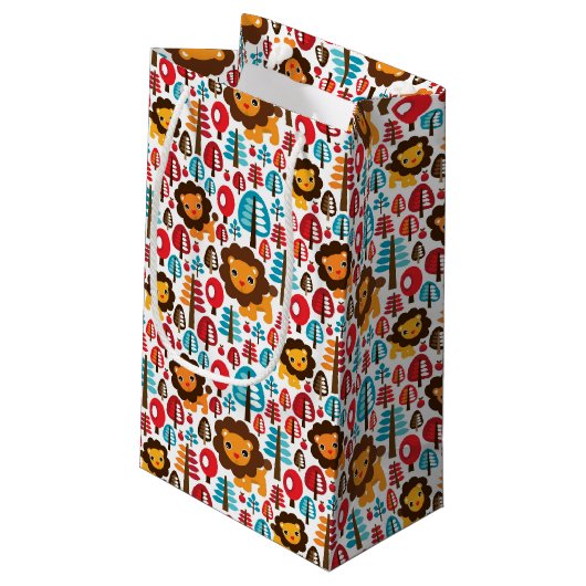 schattige retro Lion kinder illustratie Klein Cadeauzakje (Achterkant Gekanteld)