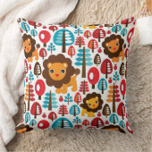 schattige retro Lion kinder illustratie Kussen (Deken)