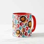 schattige retro Lion kinder illustratie Mok (Voorkant rechts)