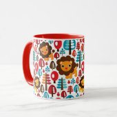 schattige retro Lion kinder illustratie Mok (Voorkant links)