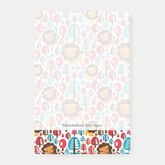 schattige retro Lion kinder illustratie Post-it® Notes (Voorkant)