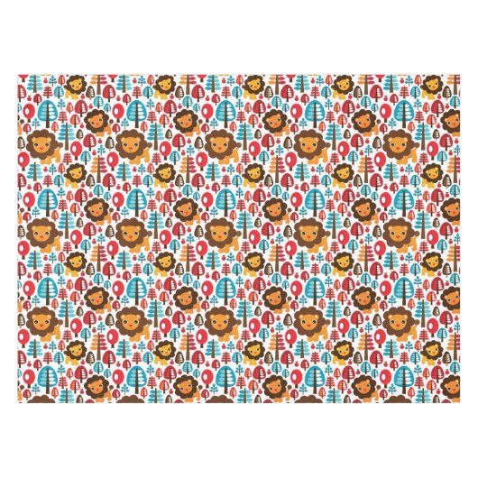 schattige retro Lion kinder illustratie Tafelkleed (Voorkant (Horizontaal))