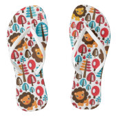 schattige retro Lion kinder illustratie Teenslippers (Voetbed)