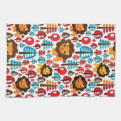 schattige retro Lion kinder illustratie Theedoek (Horizontaal)