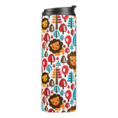 schattige retro Lion kinder illustratie Thermosbeker (Gedraaid links)