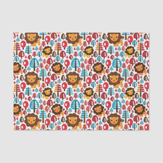 schattige retro Lion kinder illustratie Tissuepapier (Voorkant)