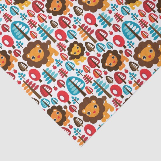 schattige retro Lion kinder illustratie Tissuepapier (Detail)