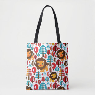 schattige retro Lion kinder illustratie Tote Bag