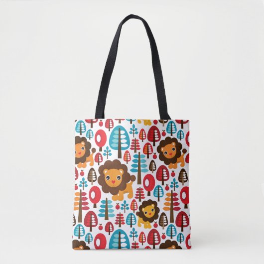 schattige retro Lion kinder illustratie Tote Bag (Voorkant)