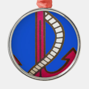 schattige Retro marine Achor.jpg Metalen Ornament