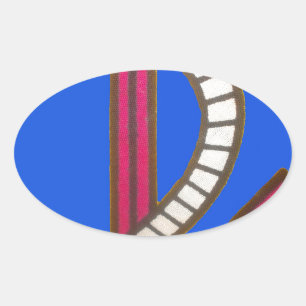 schattige Retro  marine Achor.jpg Ovale Sticker