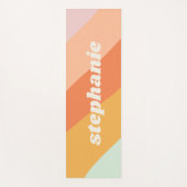 Schattige Retro Mint Pastel Geometrische Strepen | Yogamat (Voorkant)