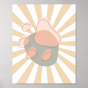 Schattige Retro Modern Wandraam Poster pootafdru