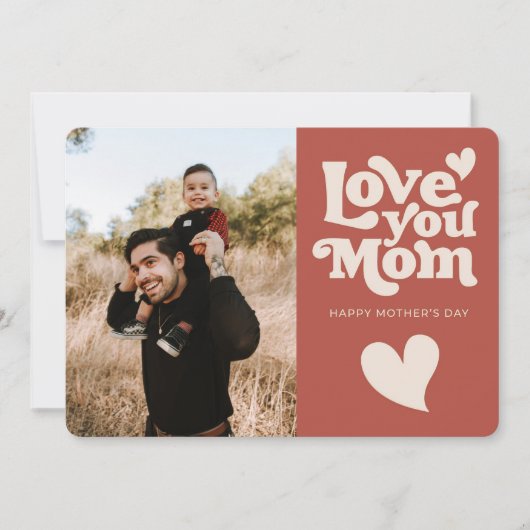 Schattige Retro Moederdag Feestdagenkaart (Voorkant)