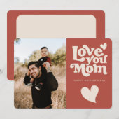 Schattige Retro Moederdag Feestdagenkaart (Voorkant / Achterkant)