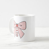 Schattige Retro Monogram Beginletters Strawberry C Koffiemok (Voorkant links)
