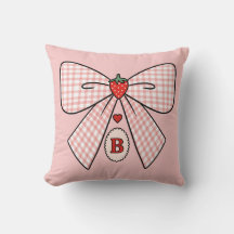Schattige Retro Monogram Eerste Letters Strawberry
